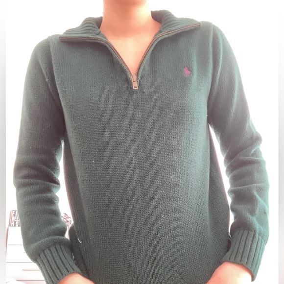 Polo Green Quarter Zip Size Small - Picture 2 of 3